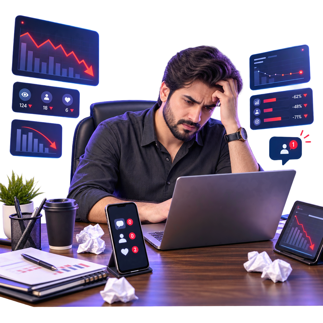Business struggling with digital marketing results