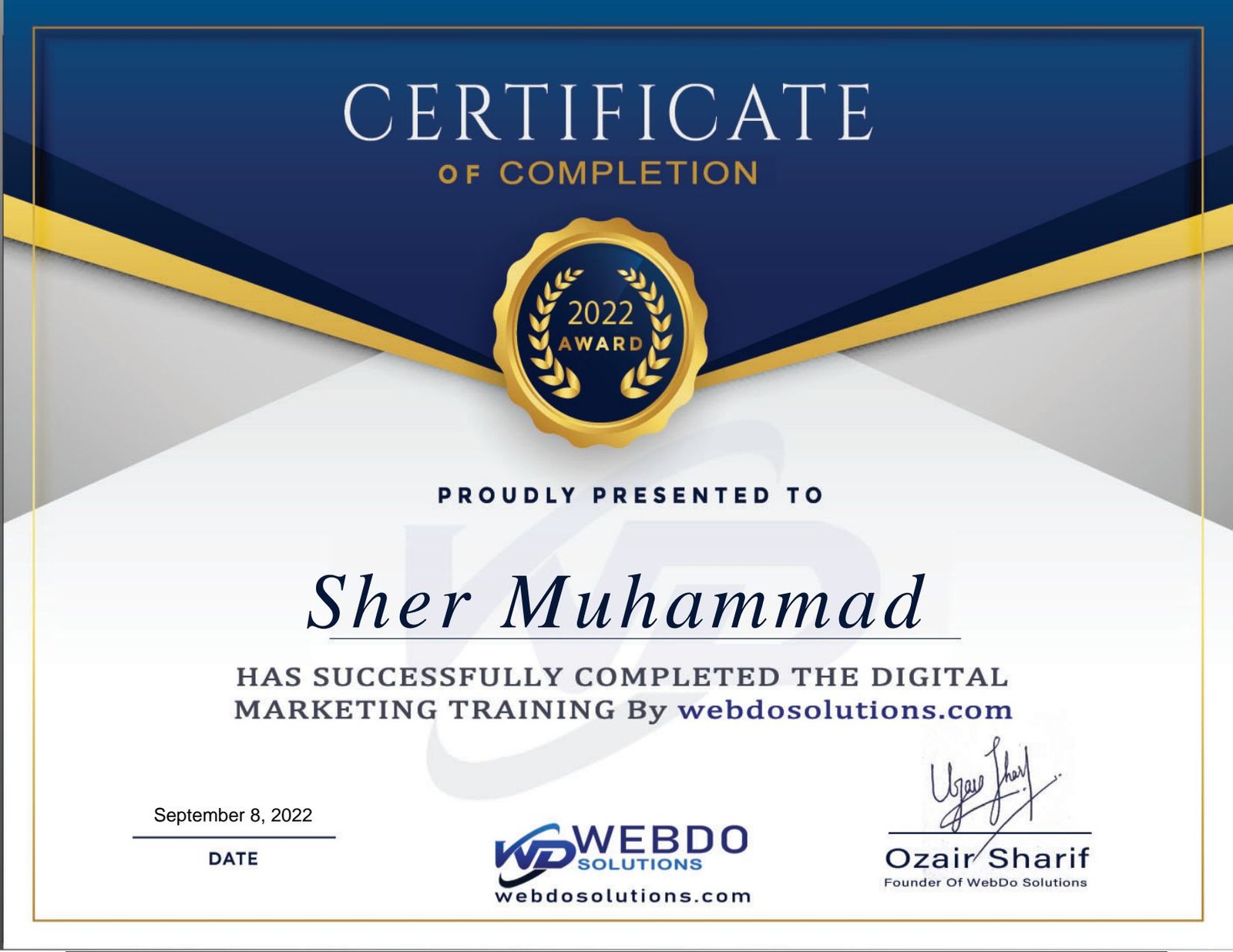 Digital marketing certificate