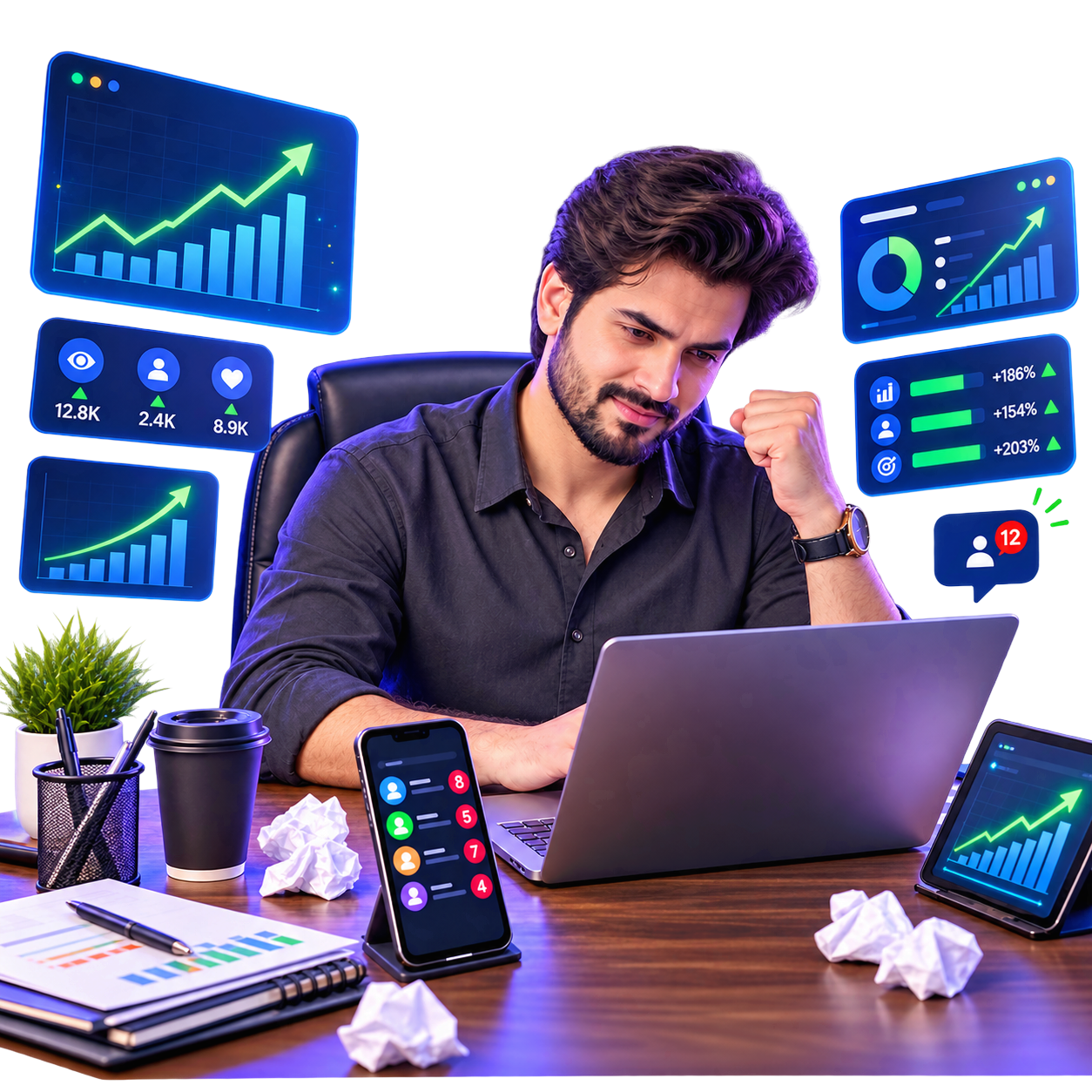Business experiencing digital marketing growth